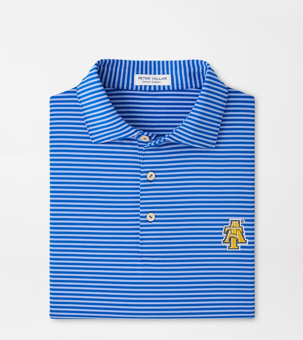 NC A&T Tiebreaker Performance Jersey Stripe Polo