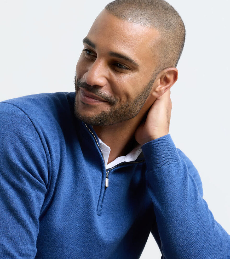 Coolspun Lite Cotton Quarter-Zip Sweater - Alternate Image 3