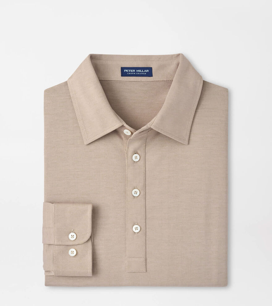 Ashby Silk Cotton Long-Sleeve Polo image number 1
