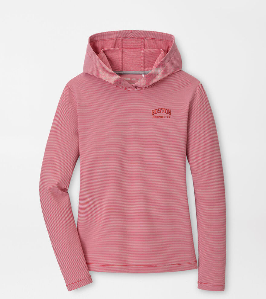 Boston University Women's Pine Sugar Stripe Performance Hoodie image number 1