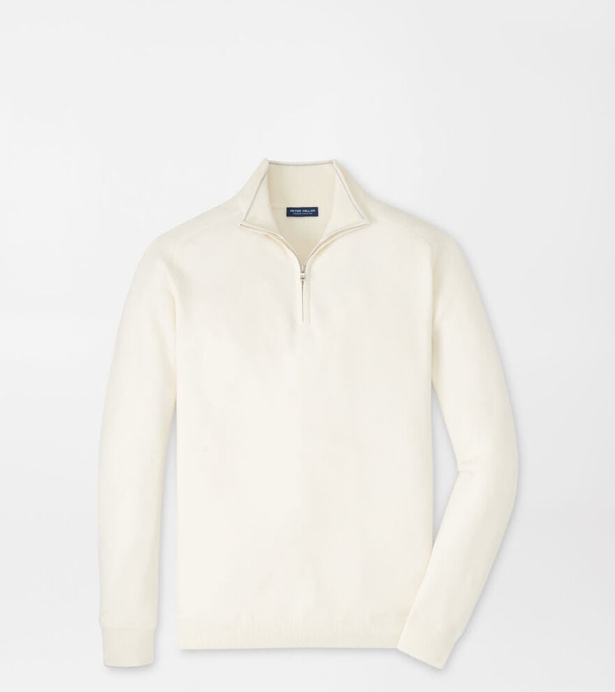 Voyager Cashmere-Silk Saddle Shoulder Quarter Zip image number 1