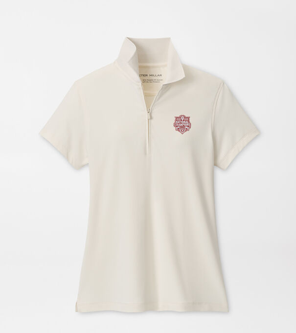 Indiana National Champions Keswick Zip Neck Short Sleeve Polo