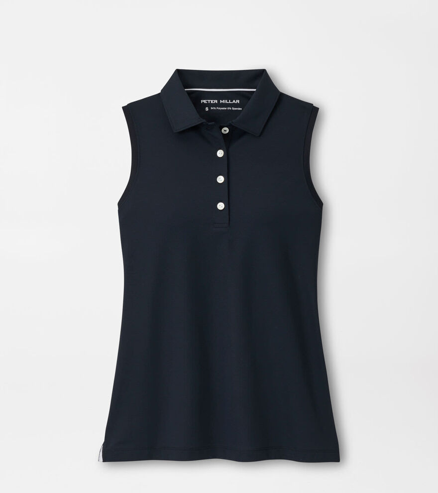 Women's Banded Sport Mesh Sleeveless Button Polo image number 1