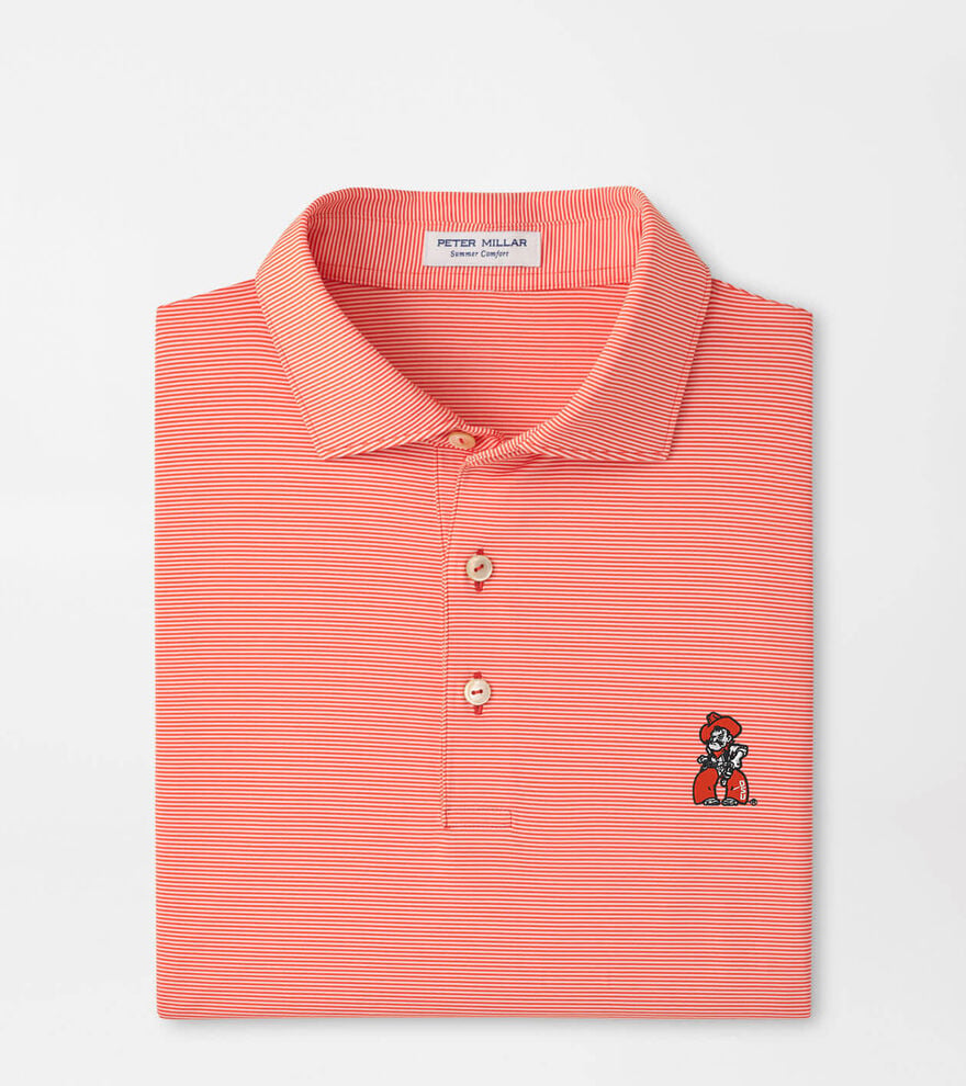 Oklahoma State Pistol Pete Jubilee Stripe Performance Polo