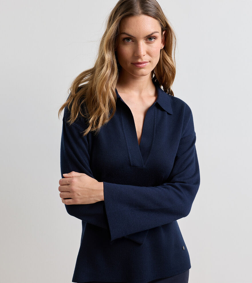 Mirage Interlock Popover Sweater image number 2