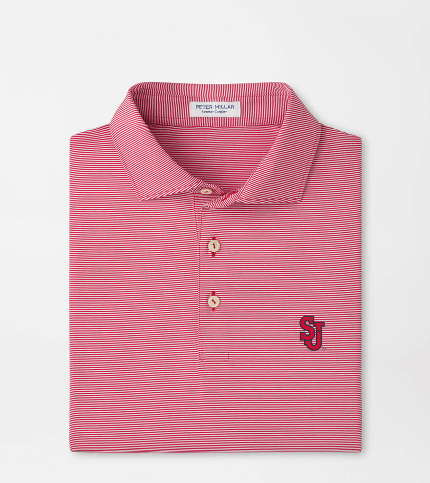 St. Johns University Jubilee Stripe Performance Polo