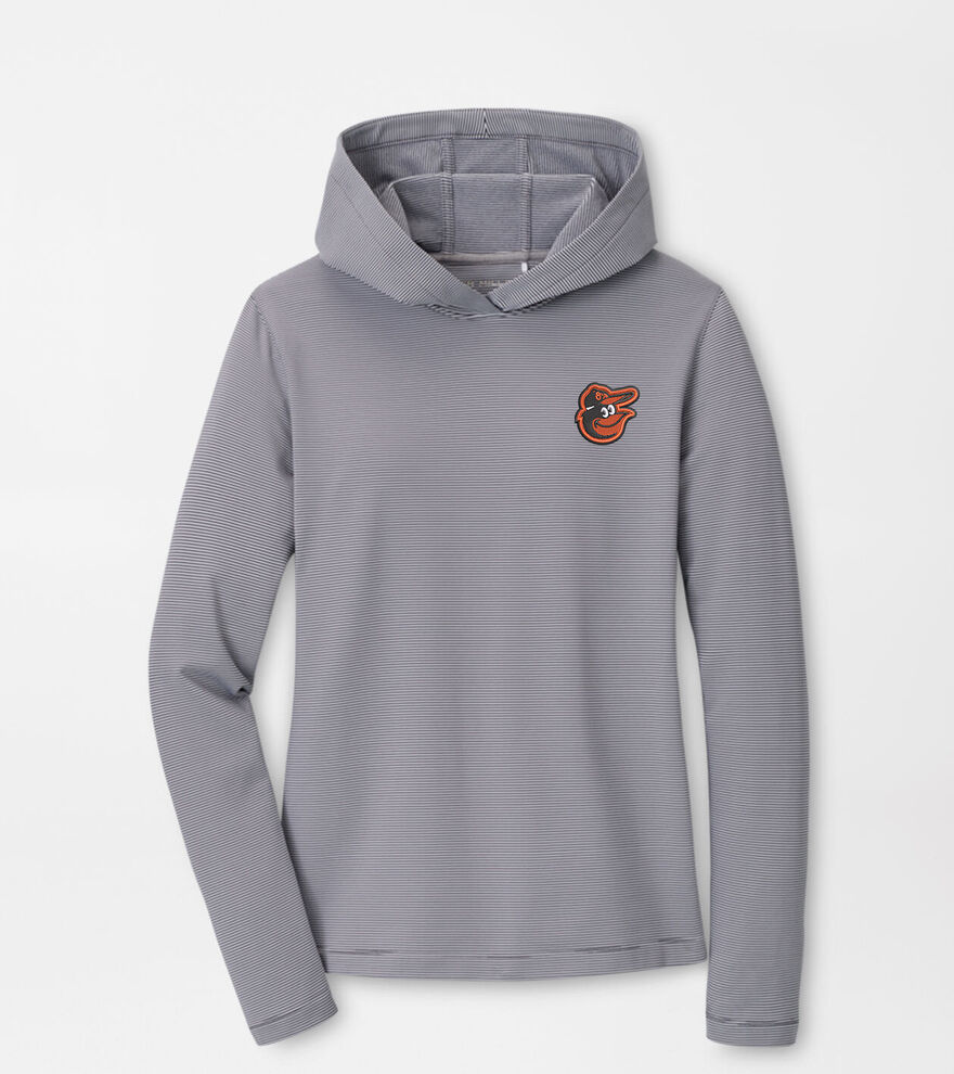 Baltimore Orioles Women's Pine Sugar Stripe Performance Hoodie image number 1