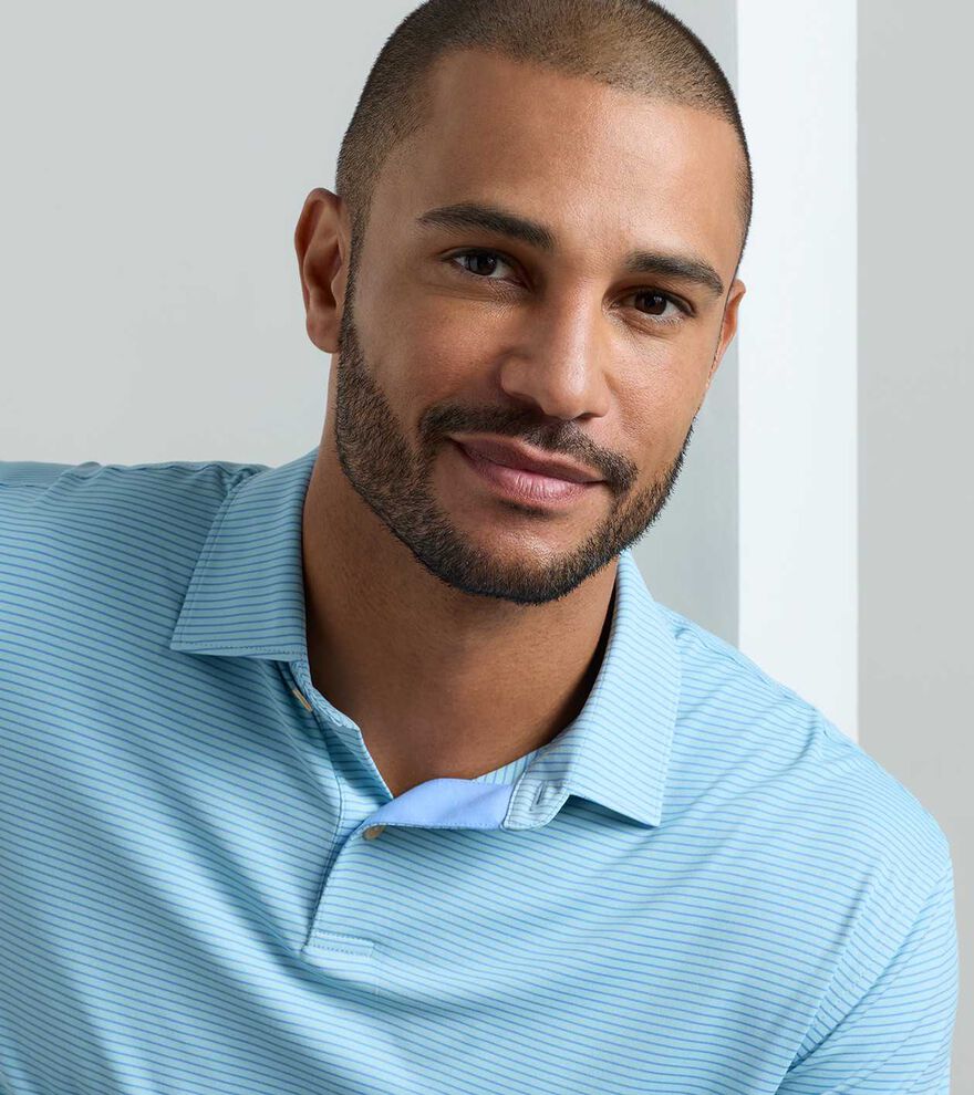 Featherweight Stripe Long-Sleeve Performance Polo image number 4