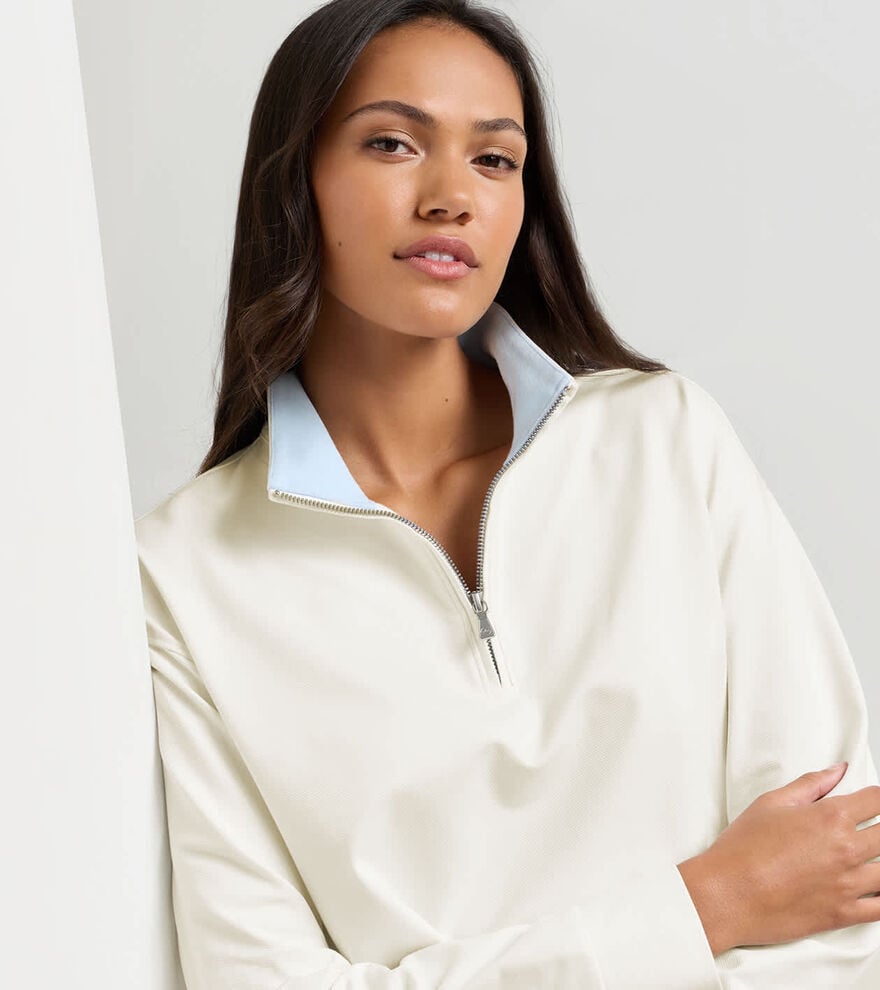 Coolspun Lite Cotton Quarter-Zip Pullover - Alternate Image 3
