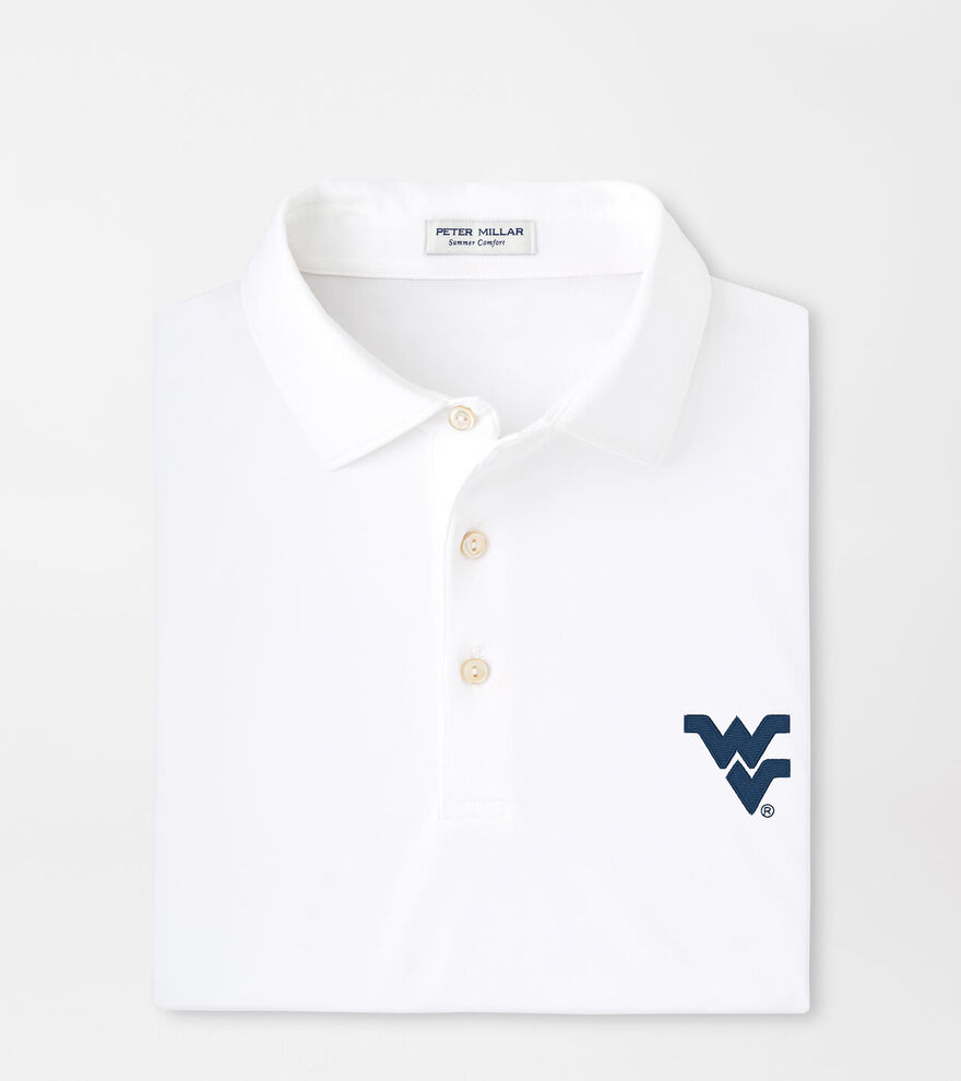 West Virginia Solid Performance Jersey Polo image number 1