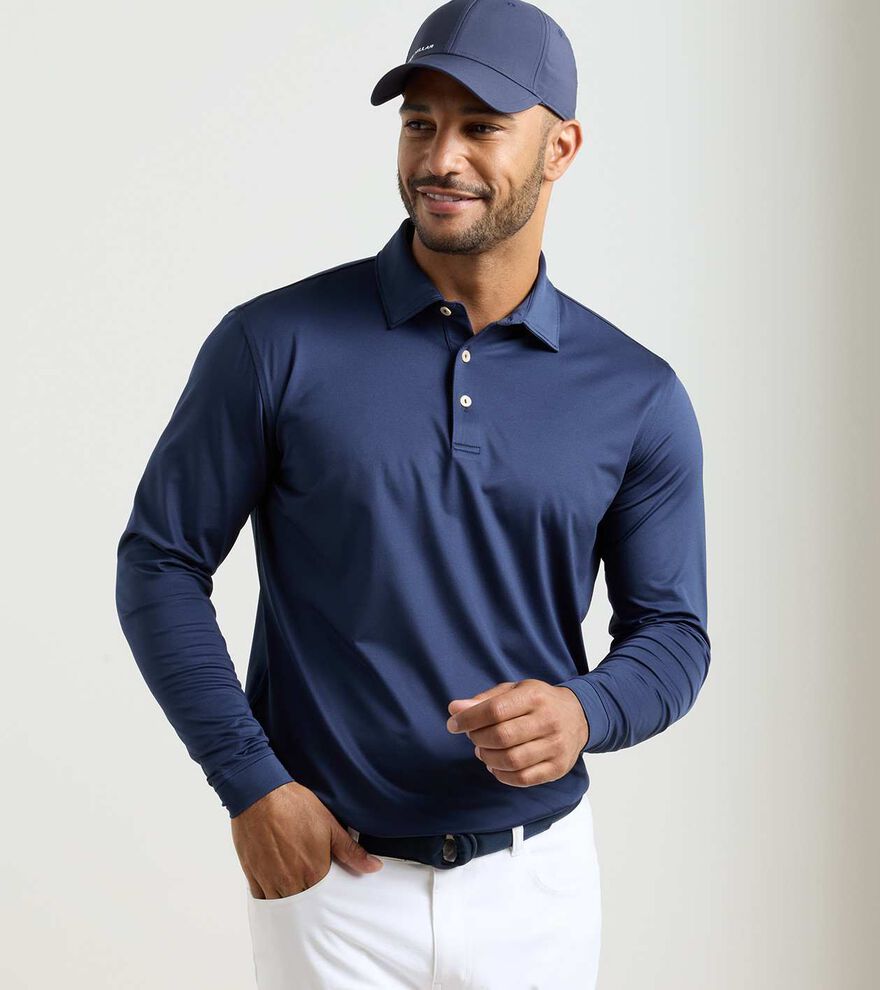Solid Stretch Jersey Long Sleeve Polo image number 2