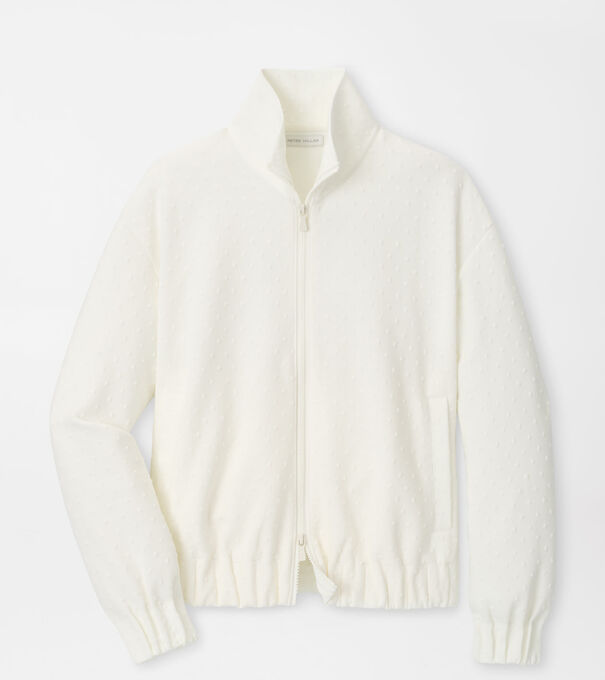 Flora Knit Swiss Dot Jacquard Full-Zip