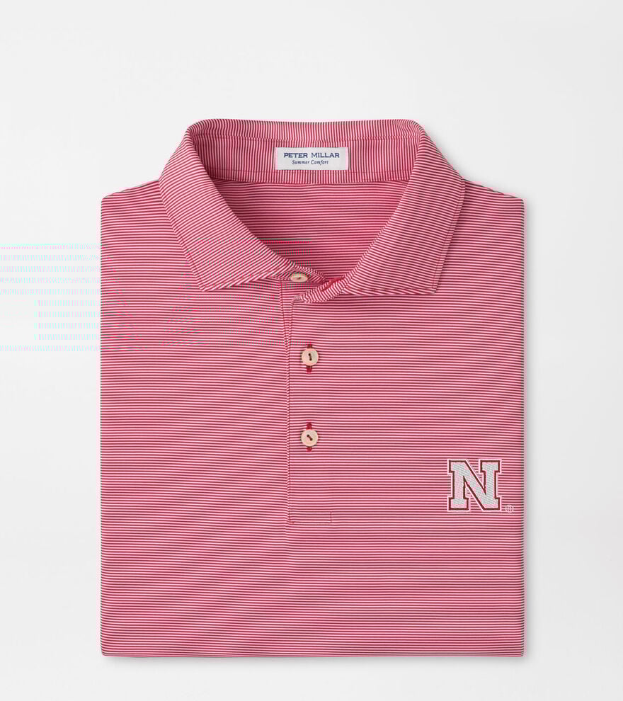 Nebraska Jubilee Stripe Performance Polo image number 1