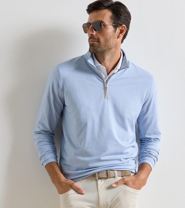 Albatross Cotton-Blend Piqu&eacute; Quarter-Zip - Alternate Image 1