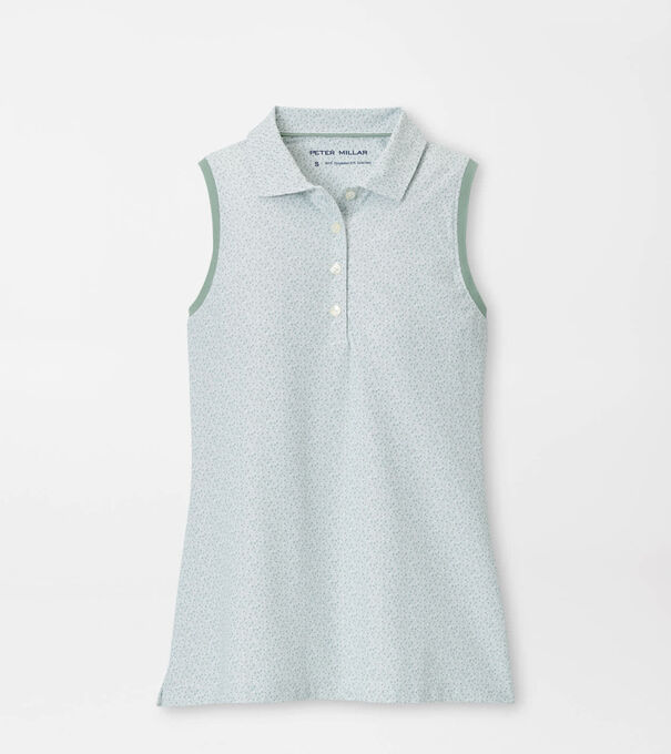 Tee It Up Banded Sport Mesh Sleeveless Button Polo