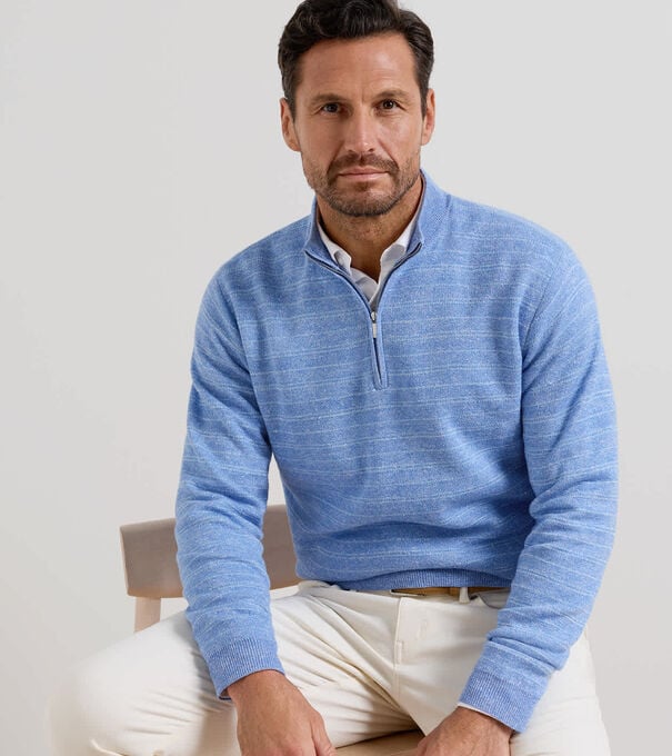 Saratoga Striped Quarter-Zip Sweater - Alternate Image 1