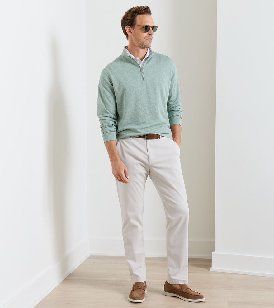 Signature Sateen Flat Front Trouser - Alternate Image 1