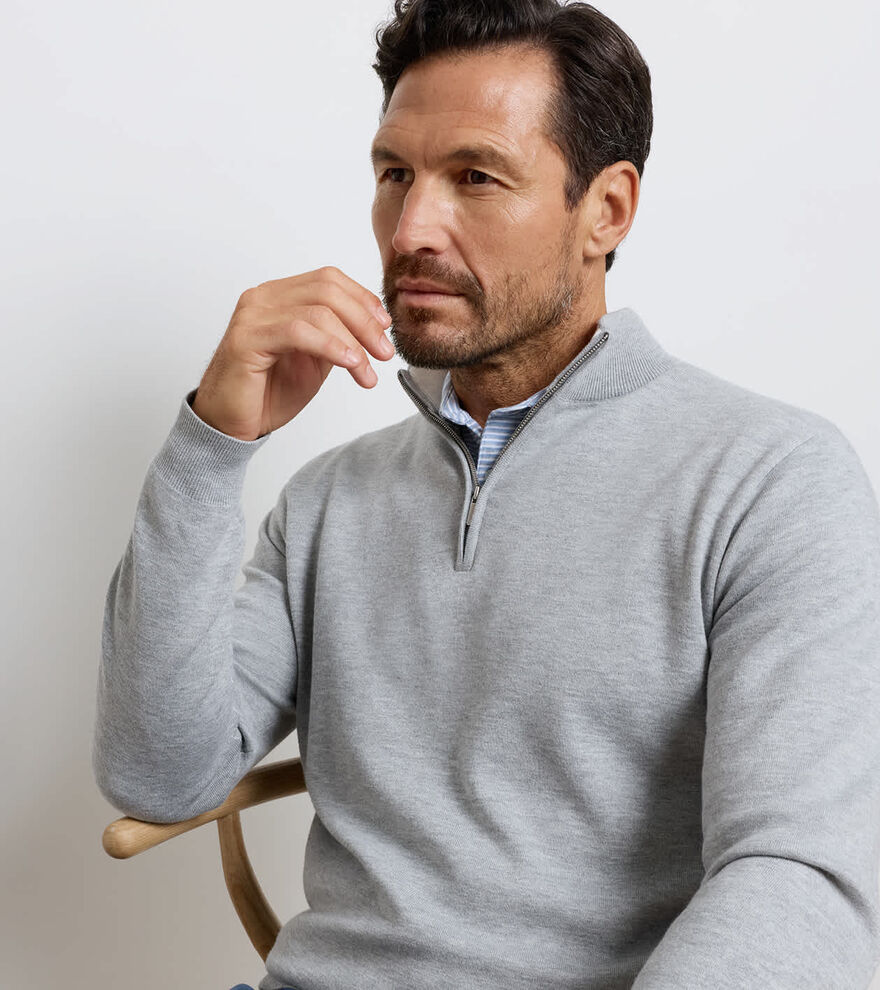 Coolspun Lite Cotton Quarter-Zip Sweater image number 4