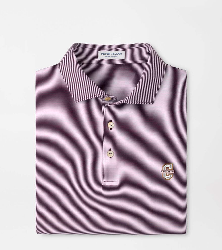 College of Charleston Jubilee Stripe Performance Polo