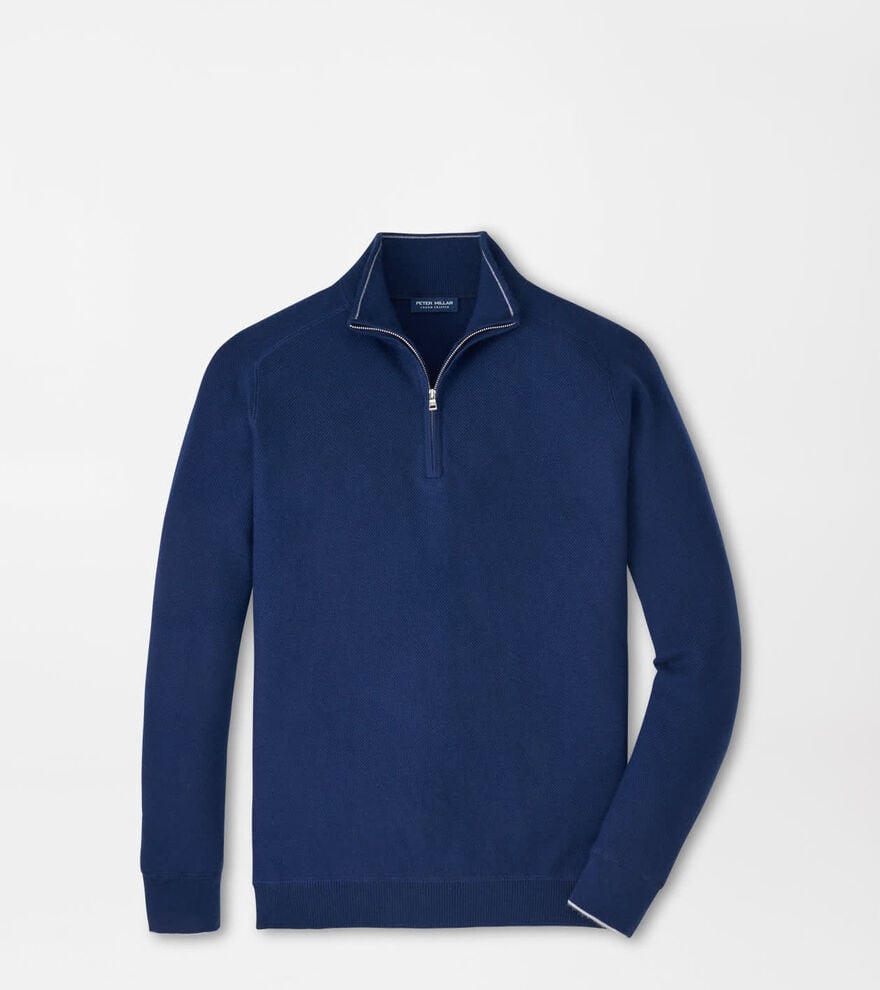 Voyager Cashmere-Silk Saddle Shoulder Quarter Zip image number 1