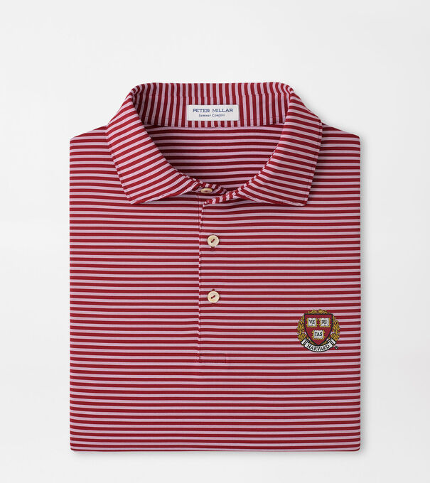 Harvard Tiebreaker Performance Jersey Stripe Polo