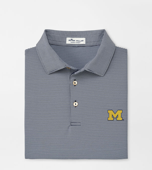 Michigan Jubilee Stripe Performance Polo