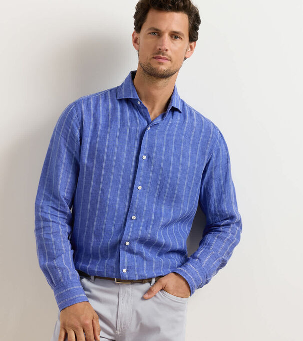 Astino Lino Pencil Stripe Sport Shirt - Alternate Image 1