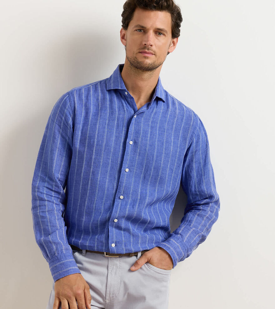 Astino Lino Pencil Stripe Sport Shirt image number 2