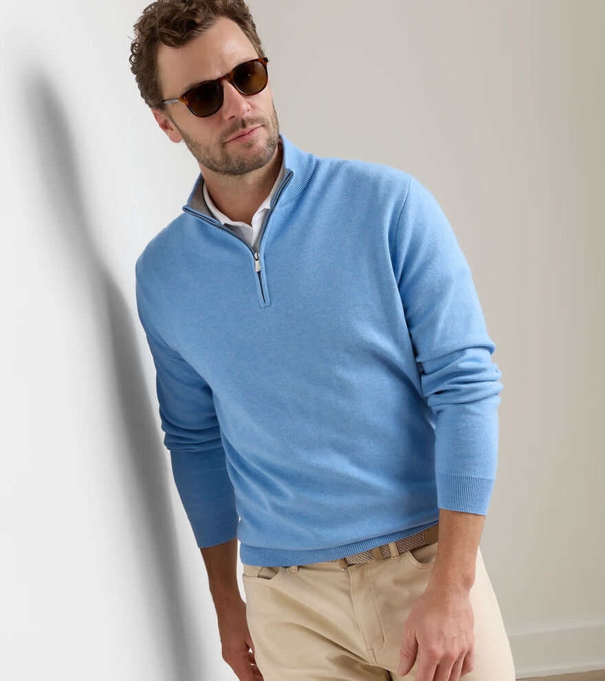 Coolspun Lite Cotton Quarter-Zip Sweater image number 2
