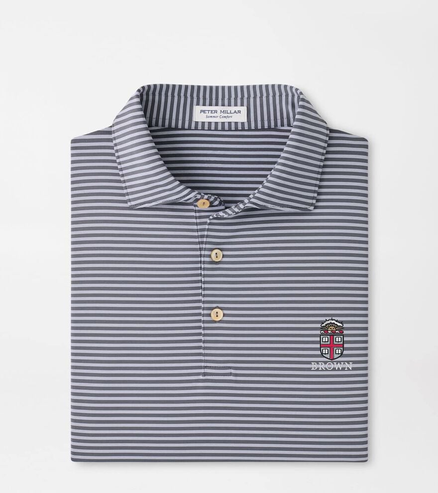 Brown University Tiebreaker Performance Jersey Stripe Polo