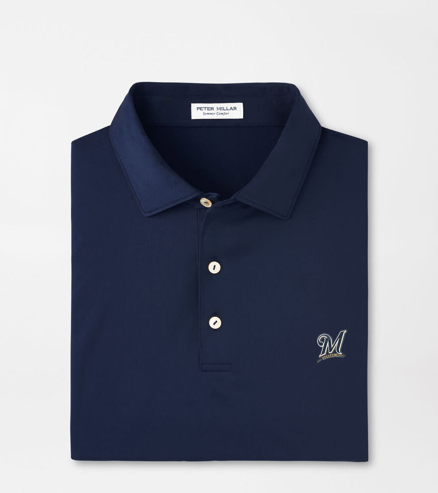 Cooperstown Milwaukee Brewers Solid Performance Jersey Polo