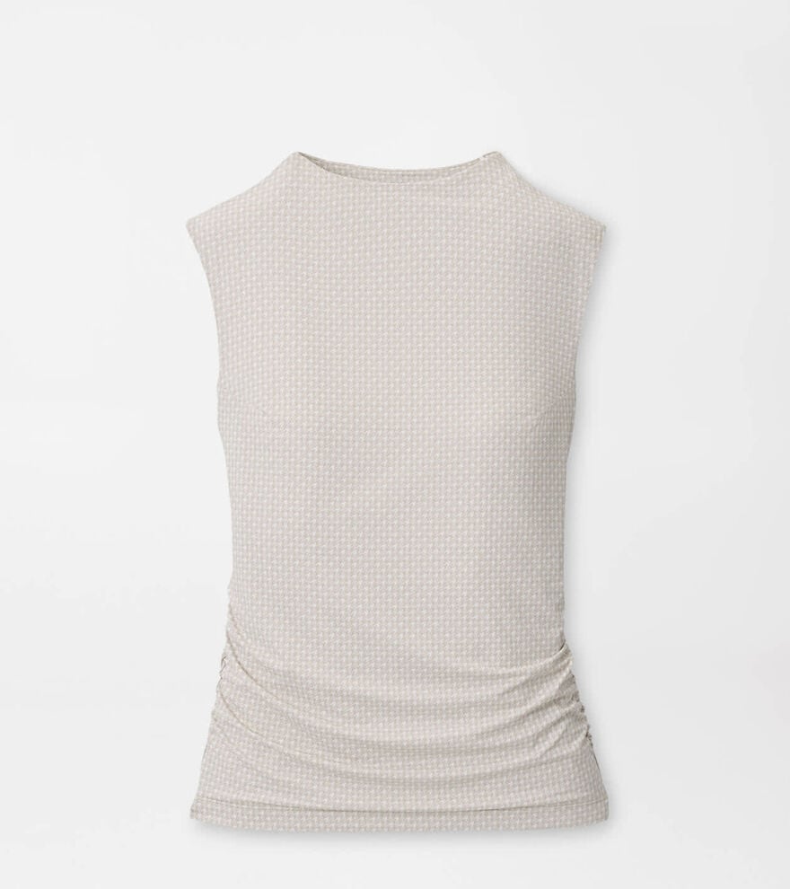 Rachel Houndstooth Print Ruched Sleeveless Top image number 1