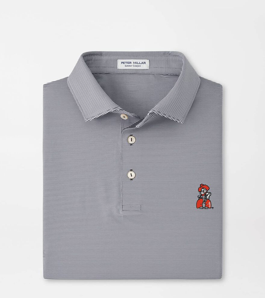 Oklahoma State Pistol Pete Jubilee Stripe Performance Polo