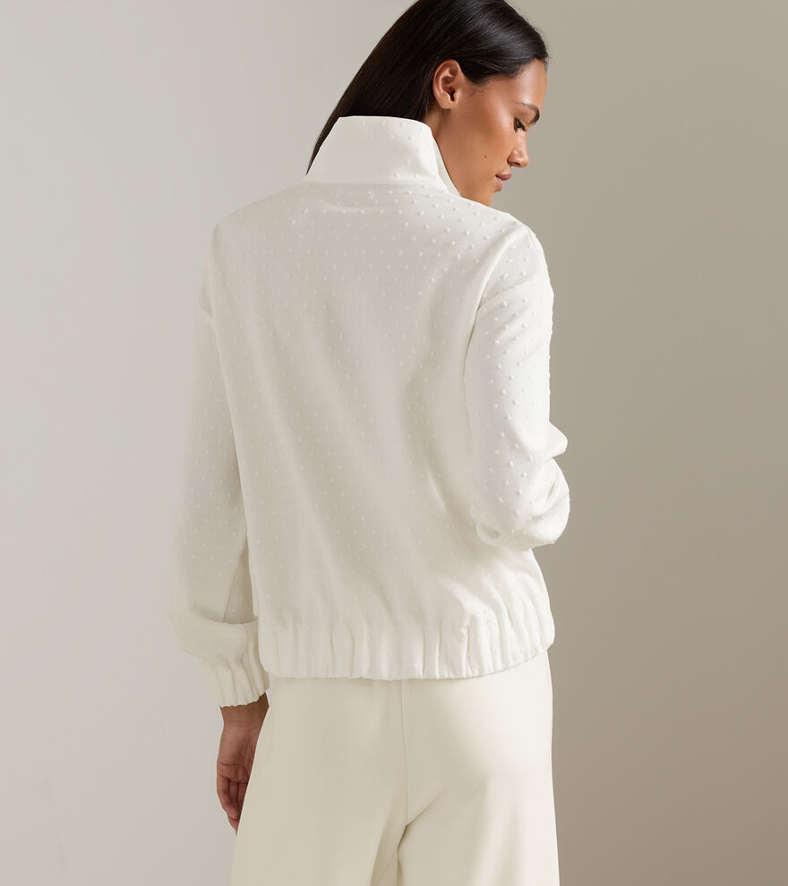 Flora Knit Swiss Dot Jacquard Full-Zip image number 3