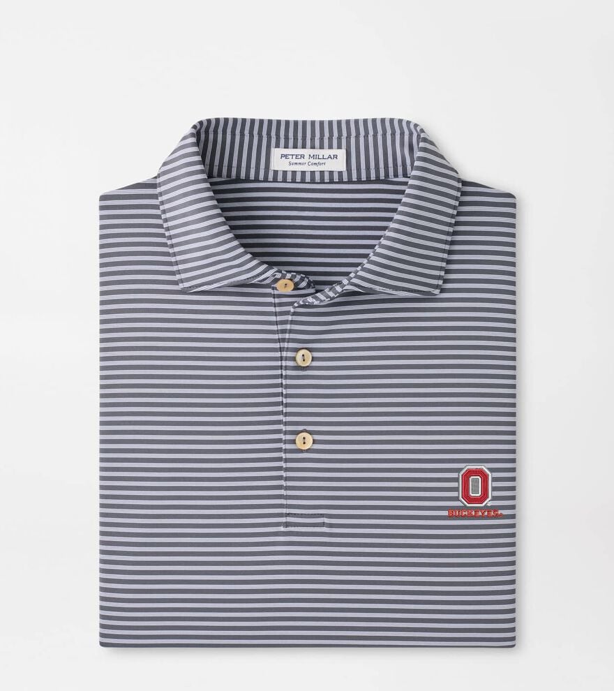 The Ohio State University Vault Tiebreaker Performance Jersey Stripe Polo