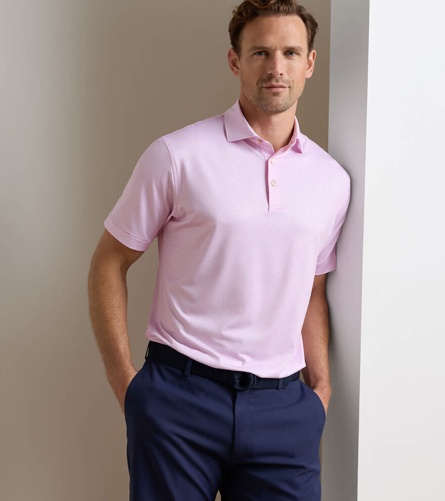 Gingham Performance Jersey Polo image number 2