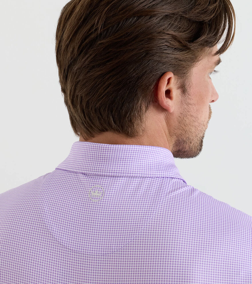 Gingham Performance Jersey Polo - Alternate Image 3