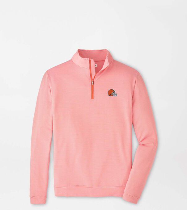 Cleveland Browns Perth Sugar Stripe Performance Quarter-Zip
