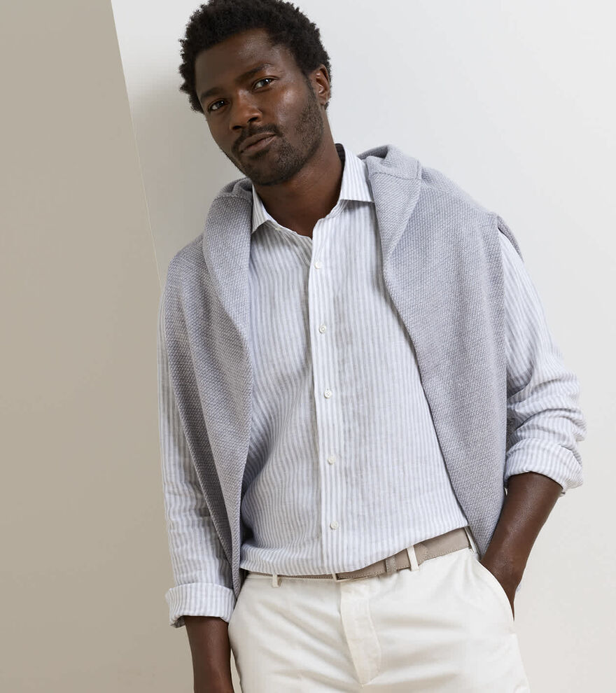 Astino Lino Stripe Sport Shirt - Alternate Image 3